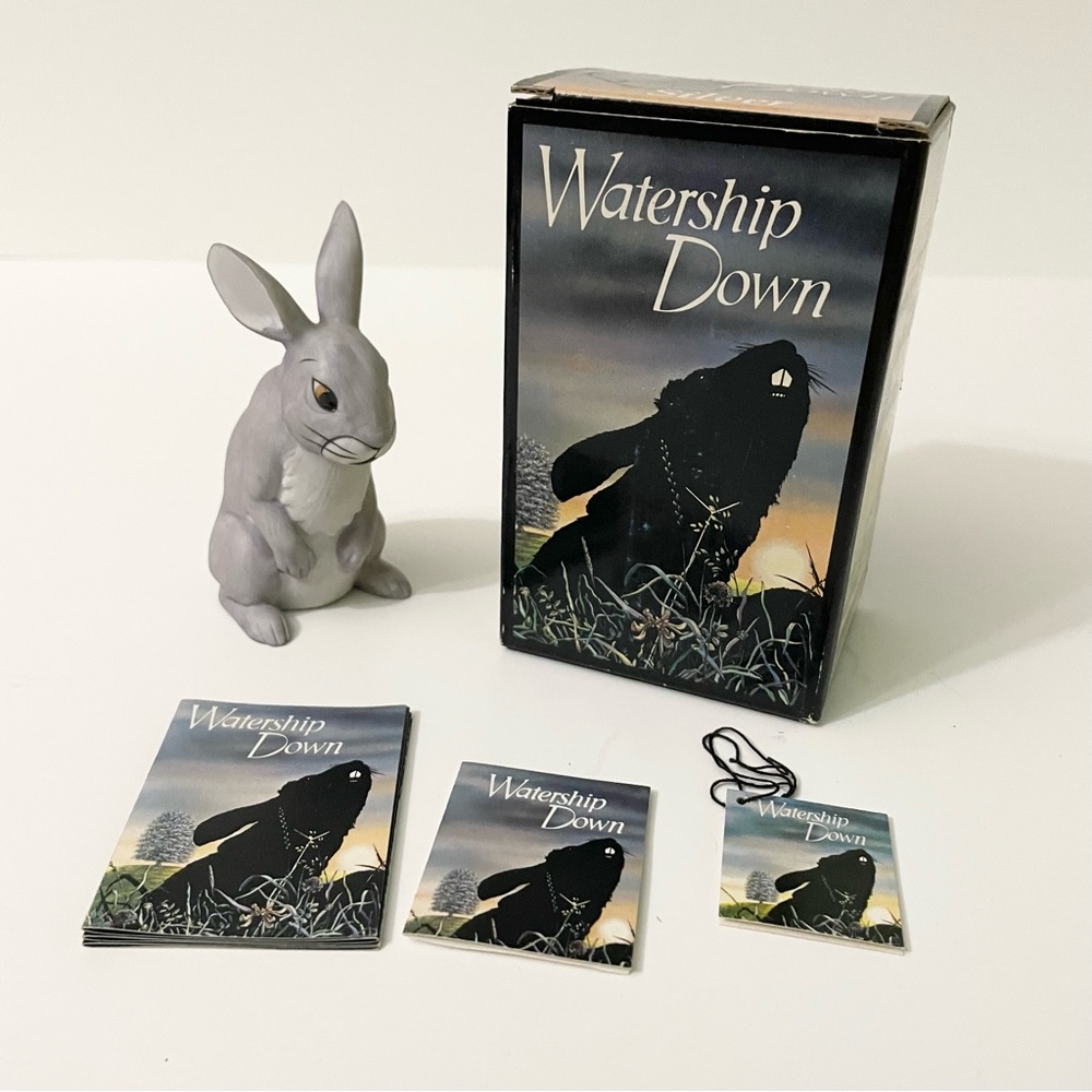 Vintage Watership Down Silver Porcelain Rabbit Figurine Royal Orleans